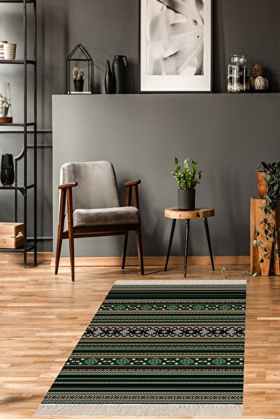 on the clouds Kilim Desenli Etnik Dijital Baskı Yıkanabilir Kaymaz Taban Mode...