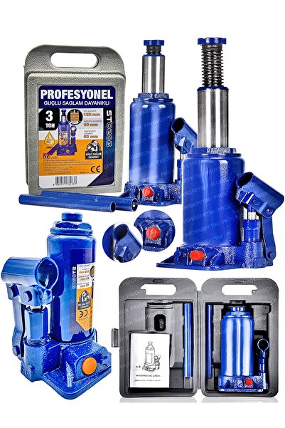 PROXTECH Profesyonel 3 Ton Portatif Hidrolik Ram Kaynaklı Şişe Kriko Taşıma Ç...