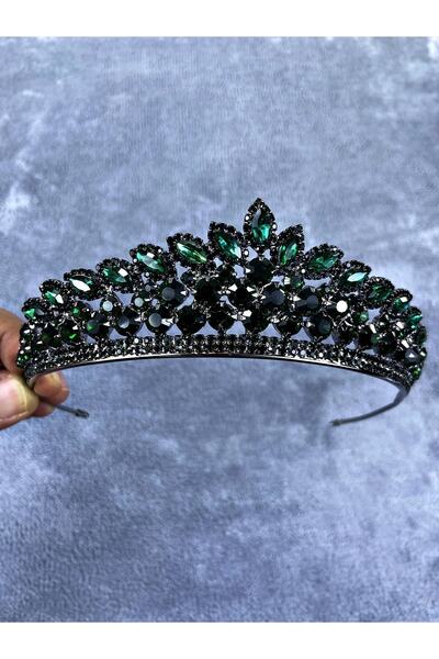 Bride Aksesuar Dünyası Coroana Henna si Mireasa cu Pietre de Cristal Verde Mo...