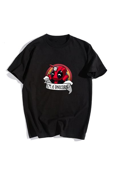 Touz Μπλουζάκι Unisex Oversize με μοτίβο μαύρου μονόκερου
