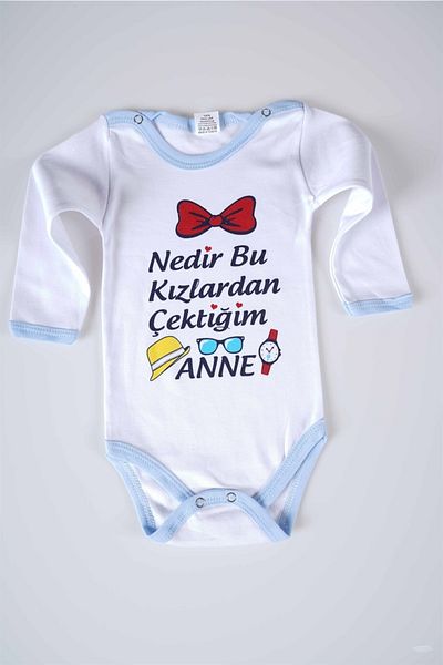 MİNİKO KİDS New Season What Is Baby Kids Long Sleeve Cotton Bady Bodysuit with the Text I'm from These Girls