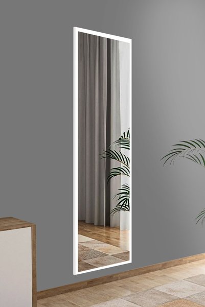 nysamo 50x150 Cm Beyaz Boy Ayna Antre Koridor Konsol Duvar Salon Banyo Wc Ofis Çocuk Yatak Odası Boy Aynası