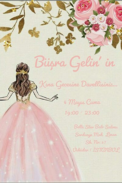 Belinay Kına Davetiyesi 300-09 (50 ADET)