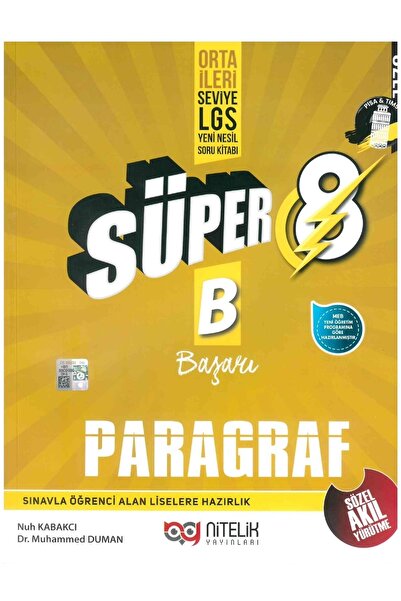 Nitelik Yayınları 8.sınıf Yeni Nesil Süper Paragraf Soru ( B ) 2023