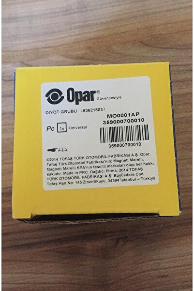 OPAR Altarnatör Dıyot Gurubu Tarak Dıyot 63621503 Marellı 359000700010