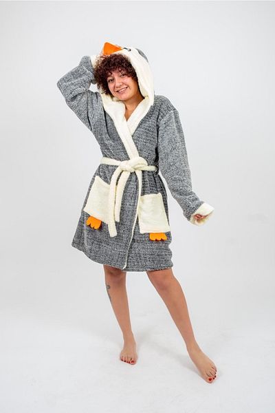 Damlaiso Welsoft-polar-plush November Dressing Gown Hooded Bathrobe