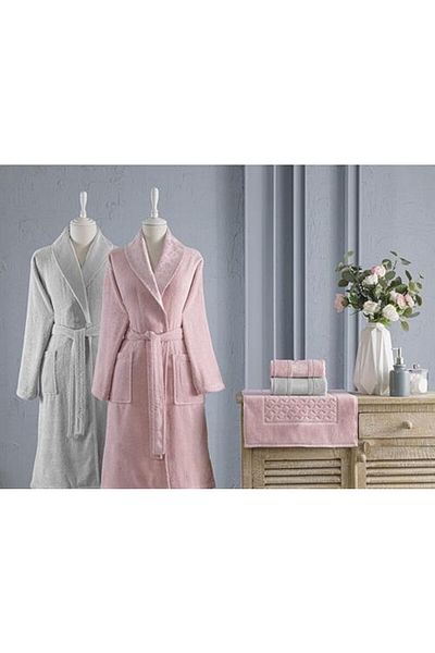 Özdilek Οικογενειακό Σετ Μπουρνούζι Blossom Happy Set Grey Powder 5 τεμαχίων