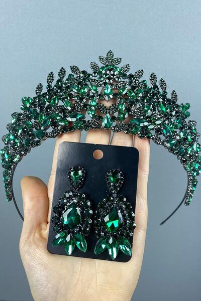 Bride Aksesuar Dünyası Accesoriu de mireasă cu henna, model verde Sena, coroa...