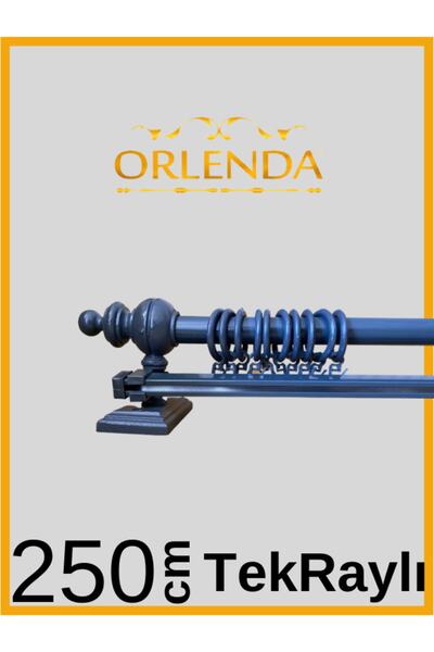 Orlenda Țeavă de aluminiu cu cap din lemn antracit Umeraș rustic pentru perde...