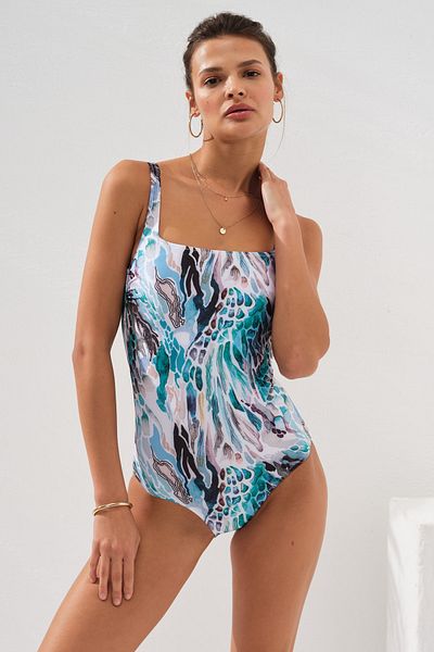 Pierre Cardin Costum de baie pentru femei, caramel, cu gât pătrat, coral 2c3t1n1o25-d
