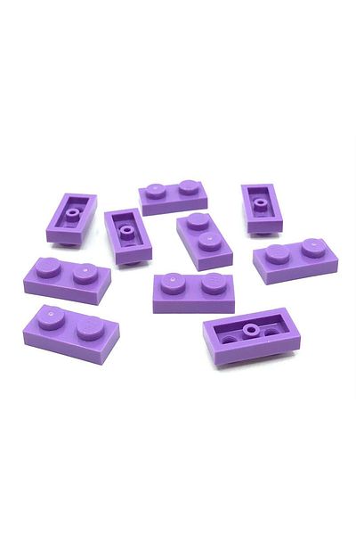 LEGO Original Moc Custom Accessory Creator Plate 1 X 2 Flat Brick Medium Lavender 10 Pieces to Ship