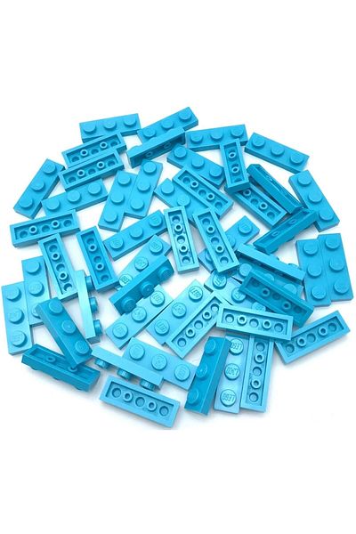 LEGO Moc Custom Accessory Creator Plate 1 X 3 Flat Brick Medium Azure 6 Pieces to Send