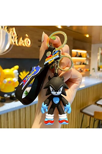 Bakgeldi حقيبة سلسلة مفاتيح سوبر سونيك القنفذ الأسود - زخرفة