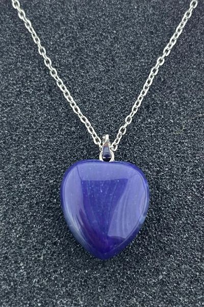 NehirTaş Certified Natural Stone Heart Necklace (Average 2 cm Length 2 cm Width)