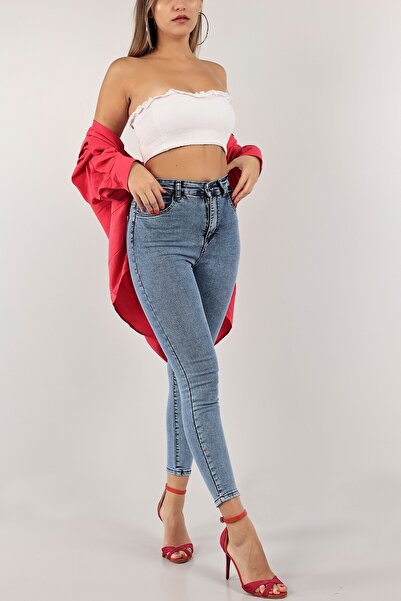 Ramrod Jeans Mavi Kar Yıkama Solmayan Skinny Jeans Toparlayıcı Kot Pantolon Dar Paça