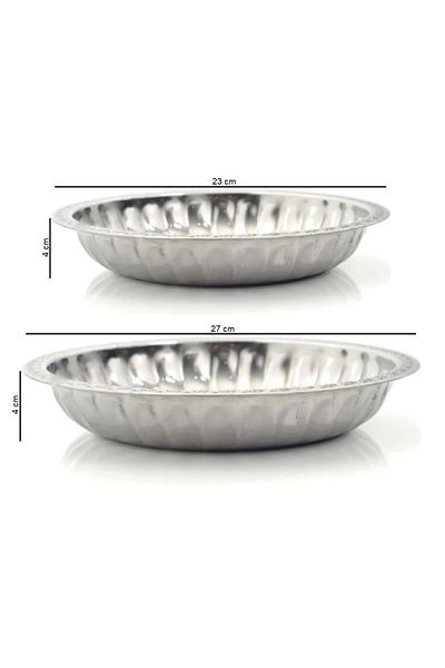 HSGL Stainless Steel Fruit Salad Plate Set of 2 23-27 cm Corn Bowls