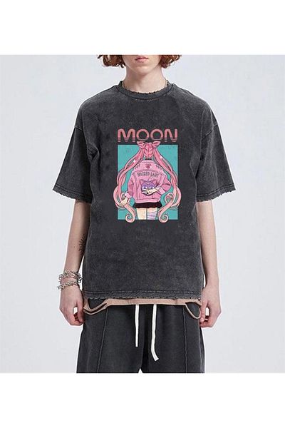 Touz My Vision Washable Moon Wicked Lady Unisex Vintage T-shirt