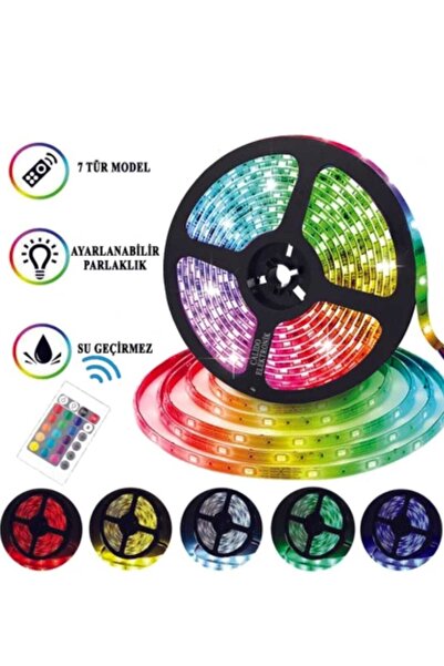 FİOPLUS 5 mt Şerit Animasyonlu Tak Çalıştır Kumandalı Trafolu Rgb Şerit Işık ...