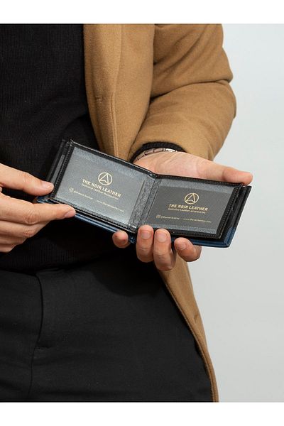 The Noir Leather Black Classic Men's Wallet with Munich Garnish