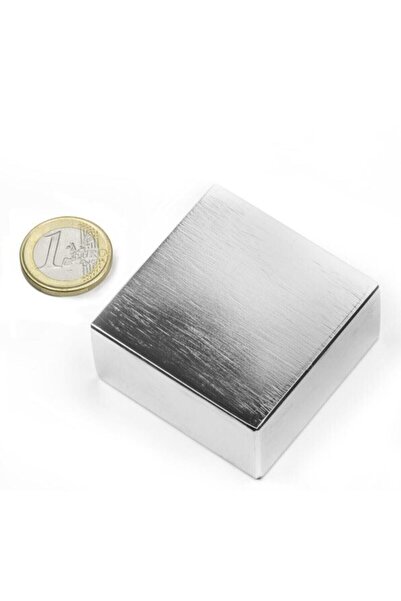 Dünya Magnet Çok Güçlü Neodyum Mıknatıs, 50mm X 50mm X 25mm Büyük Mıknatıs