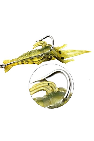 ardeppo 10 Adet - 4 Cm Jig Kancalı Silikon Yumuşak Sahte Karides