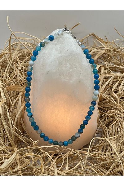 Hobimos 100% Natural Stone Necklace 8mm Agate Stone