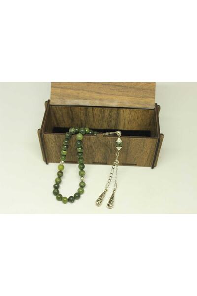 Yasamtohumu Jade Stone Hazel Mărgele de rugăciune 8mm cu cutie de lemn