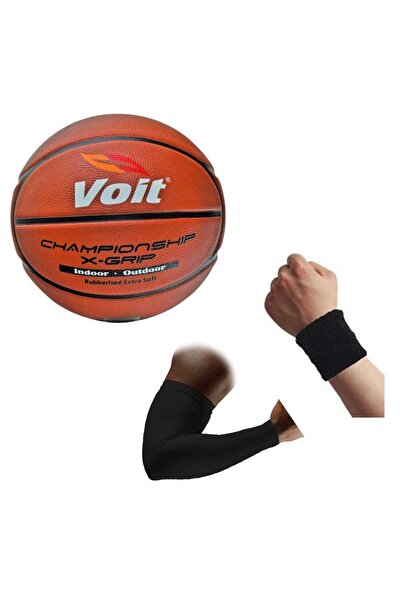 Voit Xgrip Professional Size 5 Basketball Ball + Basketball Sleeve+ Athlete Towel Wristband