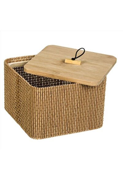 Bambu Kutu Organizer/saklama Kutusu Kare - Hediyelik 12x12x8 Cm