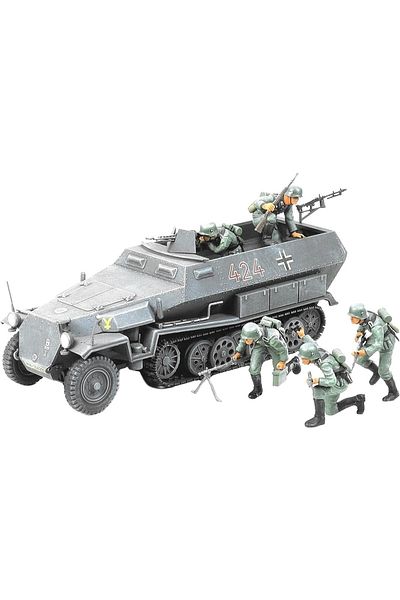 TAMIYA 1/35 German Hanomag Sdkfz 251/1 Semi-Tracked Vehicle Model, Unassembled Hobby Kit