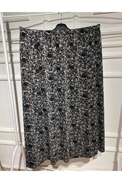 FATELLA Kadın Anne Beli Lastikli Kışlık Desenli Basma Etek