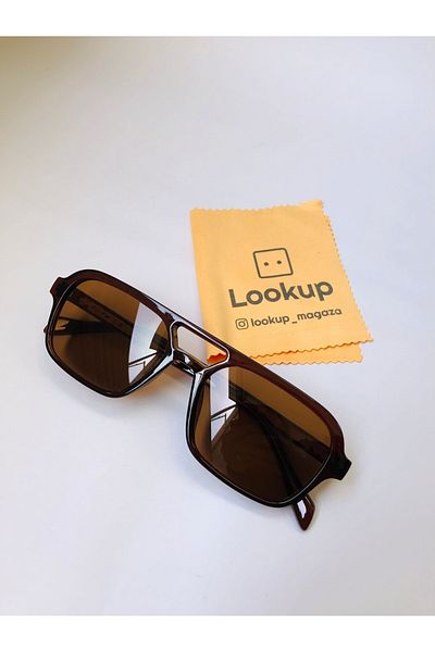 LOOKUP Men's Sunglasses New Fashion 2022 Brown Frame Brown Glass