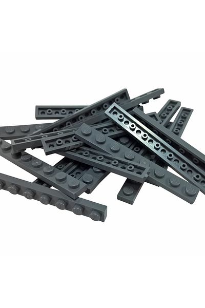 LEGO Original Moc Custom Accessory Creator Plate 1 X 8 Flat Brick Dark Gray 4 Pieces Will Be Sent