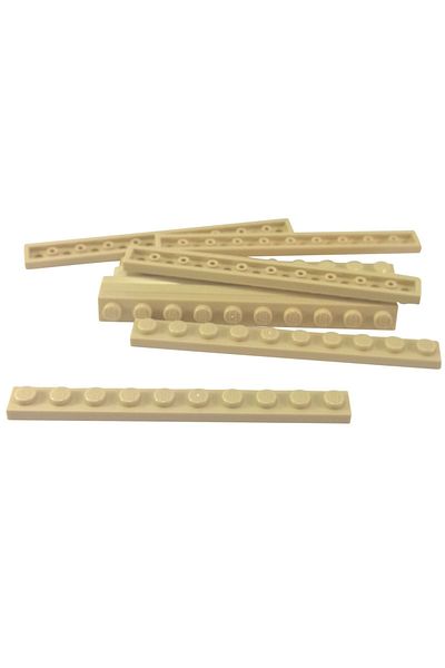 LEGO Original Moc Custom Accessory 4 Pieces 1 X 10 Flat Brick Tan