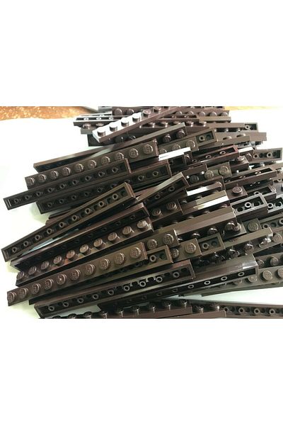 LEGO Moc Custom Accessory Creator Plate 1 X 10 Flat Brick Dark Brown 4 Pieces to Ship
