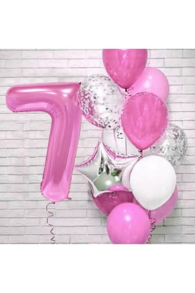 Mini Parti Mini Party Store Fuchsia Age Balloon Set 7