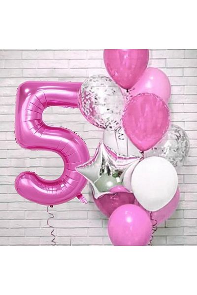 Mini Parti Mini Party Store Fuchsia Age Balloon Set 5