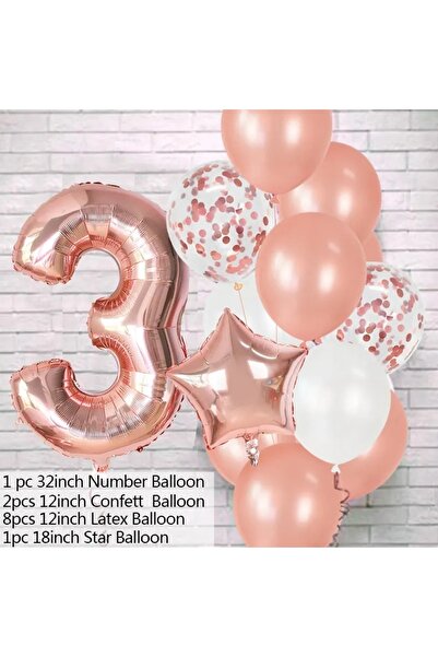 Mini Parti مجموعة بالونات ميني بارتي ستور باللون الذهبي الوردي 3