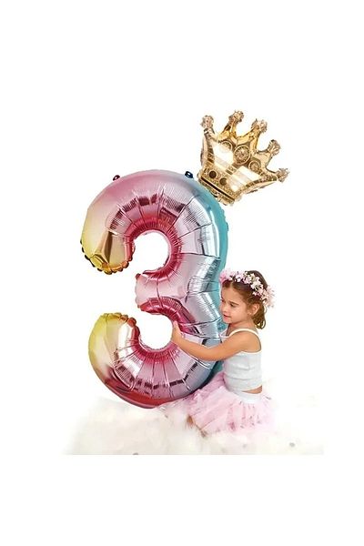 DÜVENCİ TİCARET King Crown Foil Balloon Colorful 3