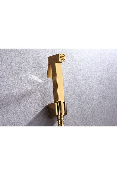 İSAOĞLU YAPI Gold Bidet Faucet Set Gold Bidet Faucet Set Pressurized Adjustable Bidet Machine