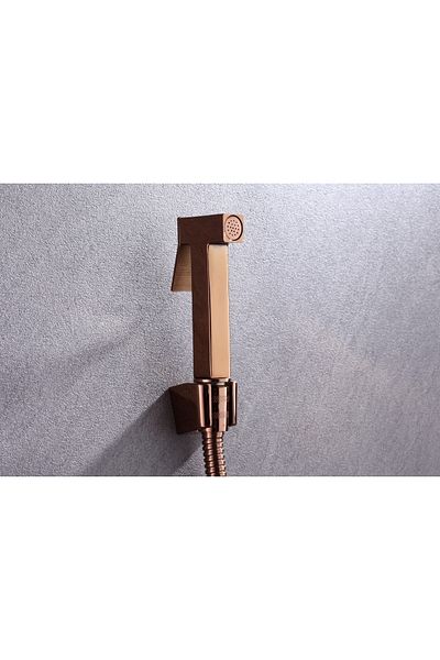 İSAOĞLU YAPI Copper Bidet Faucet Set Bronze Bidet Set Complete Set with Pressure Adjustment