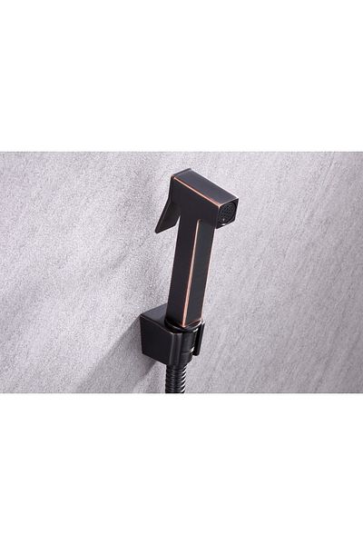 İSAOĞLU YAPI Black Drainer Set Including Spout Tap Black Şattaf Black Spout Tap Black Intermediate Tap