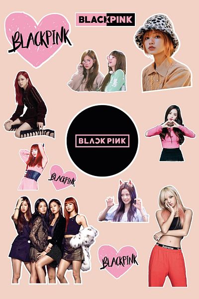 Anime Marketi مجموعة ملصقات تحت عنوان Blackpink - دفتر ملاحظات للهاتف المحمول والكمبيوتر المحمول (13 قطعة)