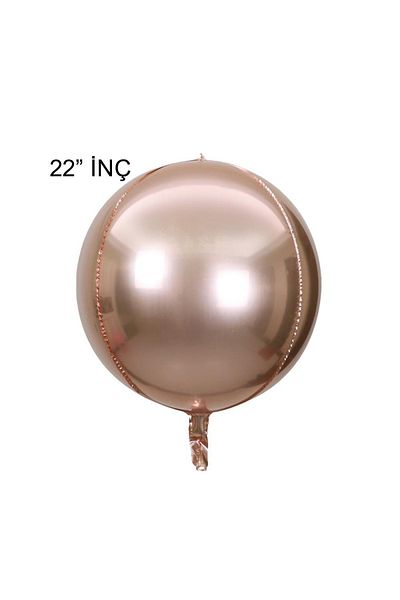 Patladı Gitti 4D Large Size Rose Gold Sphere Foil Balloon 22" Inch
