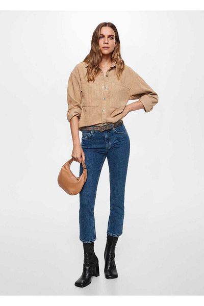 MANGO Woman Mid Waist Flare Jeans