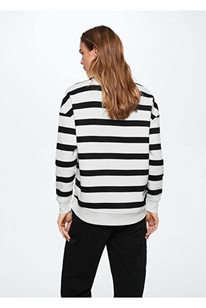 MANGO Woman Çizgili Koton Sweatshirt