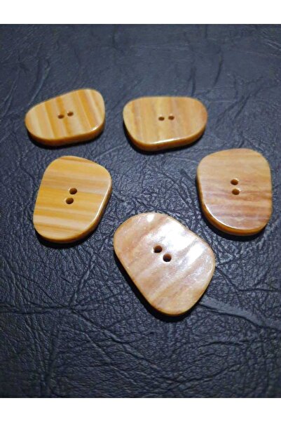 İMREN AKSESUAR زر شبه منحرف لون بيج 2.5 سم 1 عبوة 5 قطع