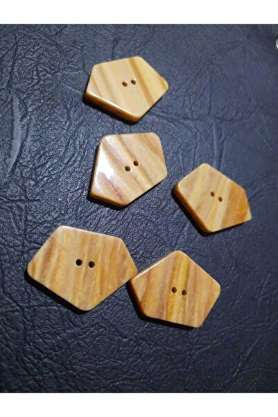 İMREN AKSESUAR Button Star Beige Color 3 Cm 1 Pack 5 Pieces