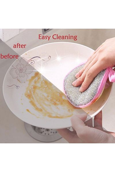 BEYZANA Double Sided Dish Sponge Pan and Plate Degreaser Stain Remover Dish Scrubbing Pad