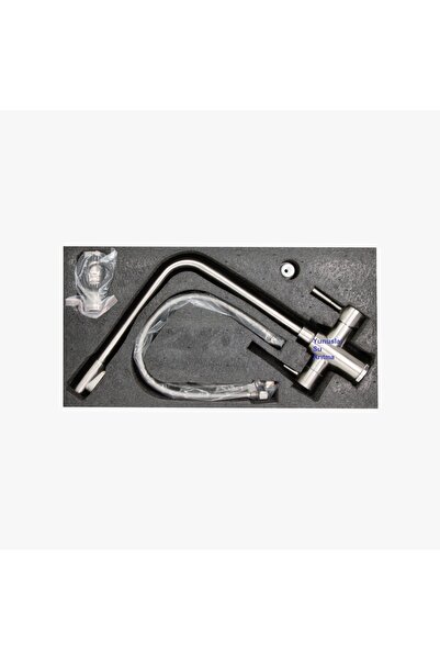 Elallar صنبور تنقية المياه ثلاثي الاتجاهات كروم غير لامع، ساخن، بارد، خلاط تنقية